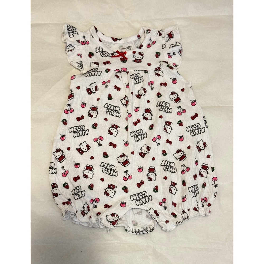 Hello Kitty White and Red Kids One Piece Romper